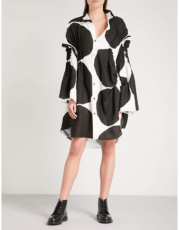 Marimekko-print linen dress