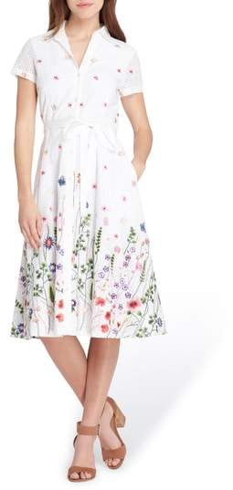 Floral Embroidered Eyelet Shirtdress