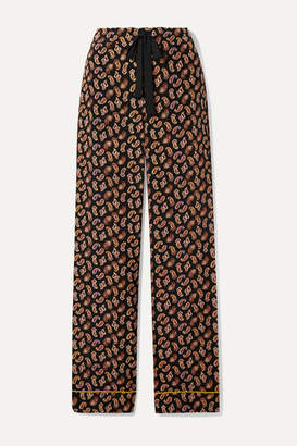 Diane von Furstenberg Veronica Paisley-print Silk Crepe De Chine Wide-leg Pants - Black