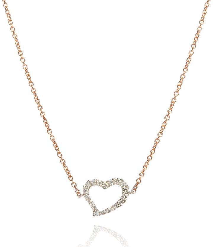 Annoushka Rose Gold and White Gold Love Diamonds Heart Necklace
