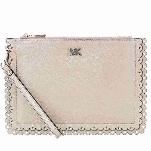 Michael Kors Pebbled Leather Medium Pouch- Truffle - ONE COLOR - STYLE