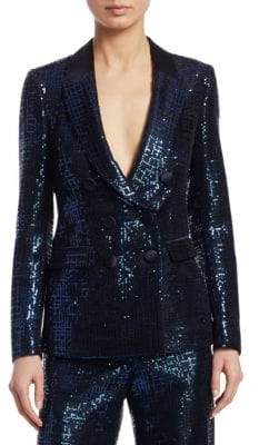 Double-Breasted Sequin Jacket