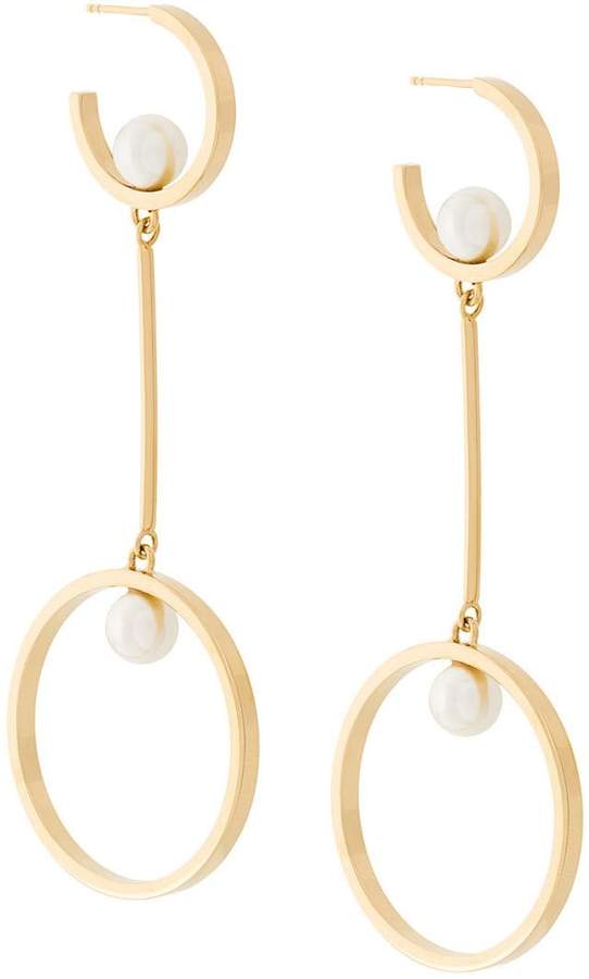 circular drop pendant earrings