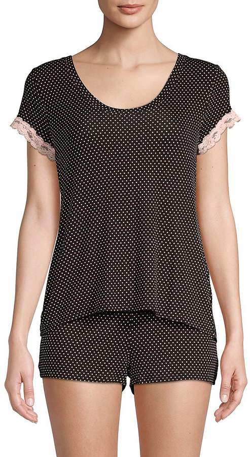 Women's Two-Piece Lace-Trimmed Pajama Set