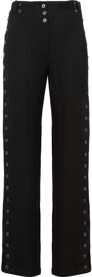 buttoned side high waist trousers