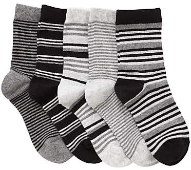 Children's Stripe Socks, Pack of 5, Black