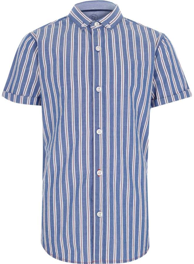 Boys Blue stripe short sleeve shirt