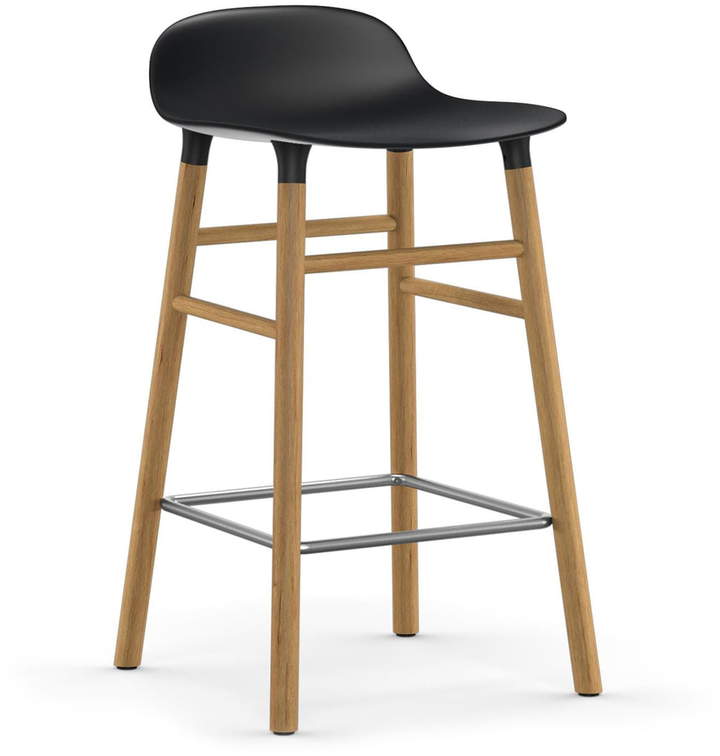Normann Copenhagen - Form Barhocker 65 cm, Gestell Eiche / Schwarz