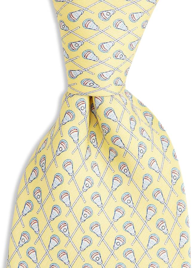 Boys' Lacrosse Print Silk Tie