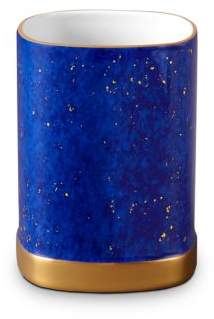 Lapis Porcelain & 24K Gold Pencil Cup