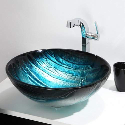 Zipcode Design Kluge Glass Circular Vessel Bathroom Sink
