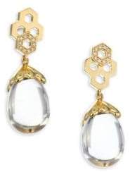 18K Gold & Diamond Pave Beehive Amulet Earrings