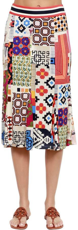 Rock Aus Viskose Mit Patchworkdruck