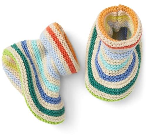 Stripe Garter Knit Booties