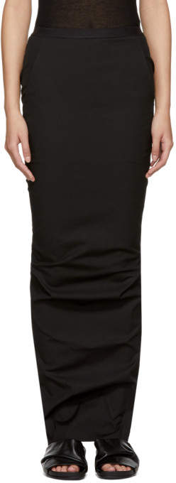 Black Long Soft Pillar Skirt