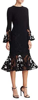 Teri Jon by Rickie Freeman Women's Illusion Bell-Sleeve Bodycon Dress Teri Jon by Rickie Freeman Women's Illusion Bell-Sleeve Bodycon Dress