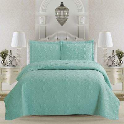 Rossa Full/Queen Quilt Set in Seagreen