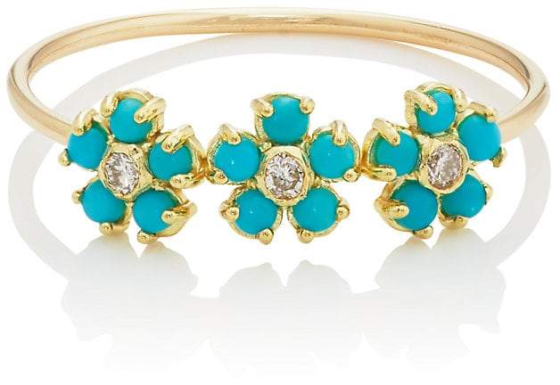 Women's Flower-Embellished Ring