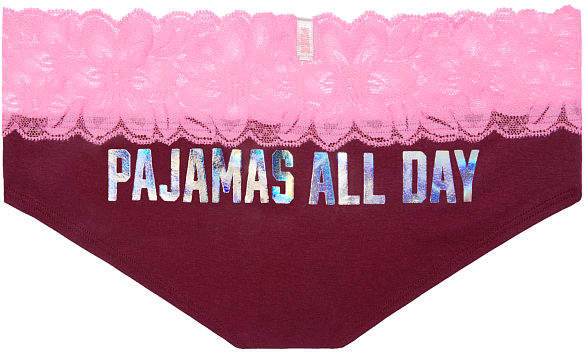 PINK Lace Trim Hipster