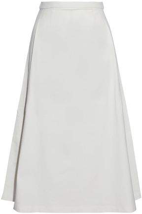 Striped Cotton-Jersey Midi Skirt