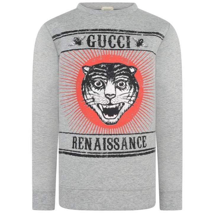 GUCCIBoys Grey Neoprene Tiger Sweatshirt