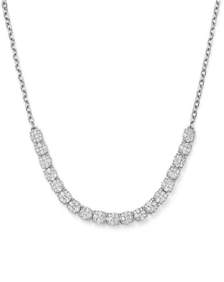 Diamond Cluster Necklace in 14K White Gold, 2.0 ct. t.w. - 100% Exclusive