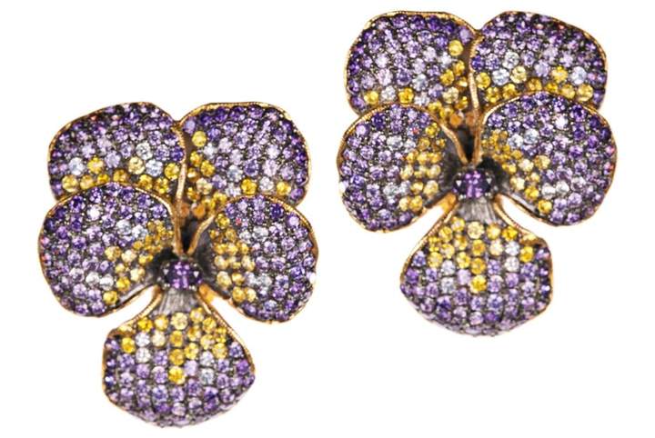 Lucie in the Sky Ohrclip „Blume ́ ́ Lila | Gelb