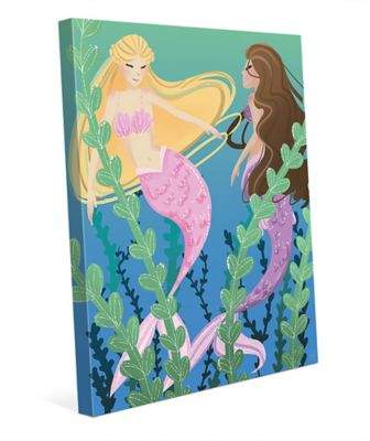 Astra Art Mermaids 16-Inch x 20-Inch Canvas Wall Art