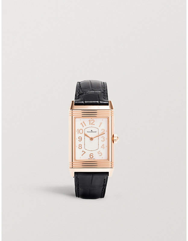 Jaeger Le Coultre Q3302421 Grande Reverso Lady Ultra Thin 18ct rose-gold and alligator-leather watch