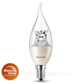 E14 4W 827 LED-Windstoß-Kerzenlampe, warmglow