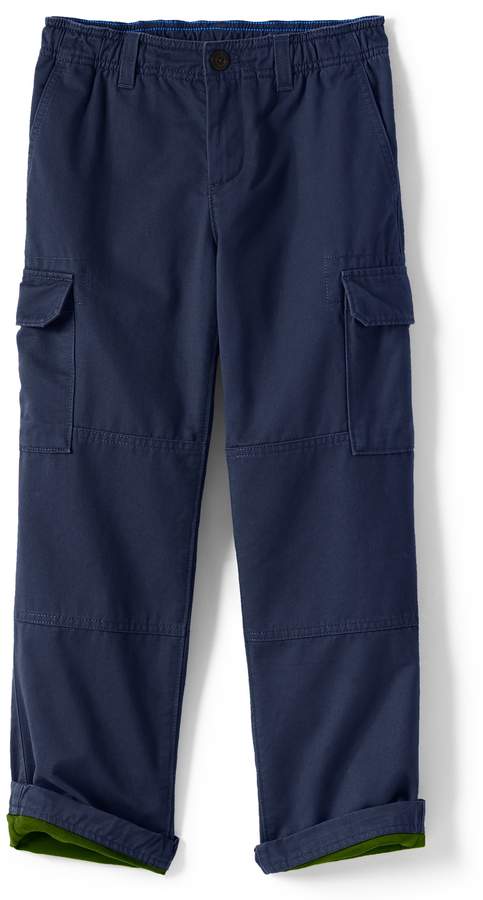 Lands'end Boys Iron Knee Lined Pull On Cargo Pants
