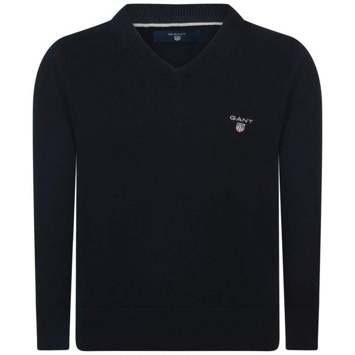 GantBoys Navy Blue V Neck Sweater