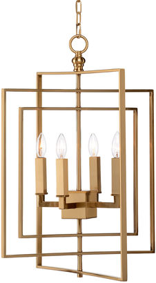 Chelsea House Small Cube Chandelier, Antiqued Brass