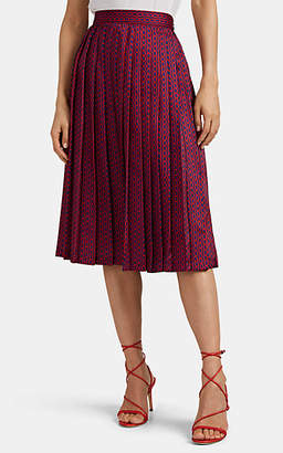 Barneys New York Women's Chain-Print Pleated Skirt - Red Barneys New York Women's Chain-Print Pleated Skirt - Red