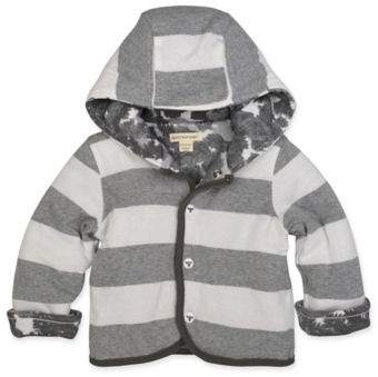 Burt's Bees Baby® Stripe Hooded Jacket in Grey
