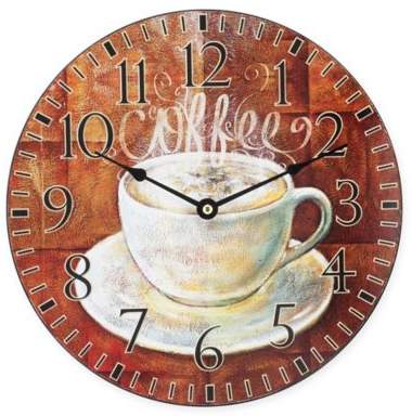 Coffee MDF Wall Clock in Brown