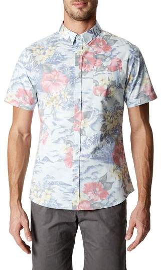 Vacation Tropical Print Sport Shirt