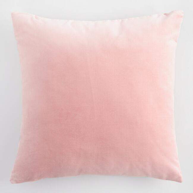 Blush Velvet Throw Pillow