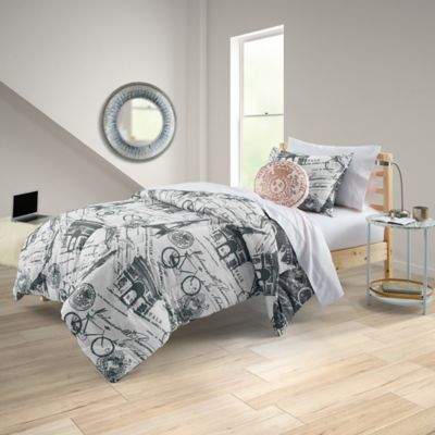 Equip Your Space Mademoiselle Reversible 6-Piece Full/Full XL Comforter Set in Grey