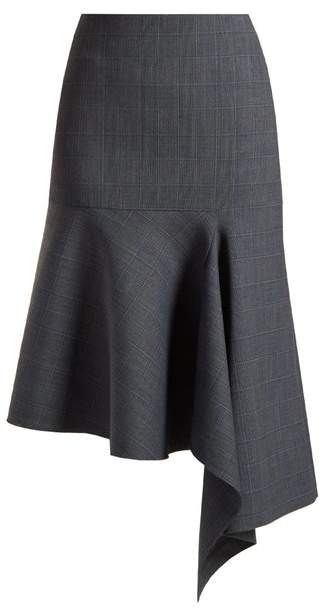 Prince Of Wales-checked asymmetric skirt