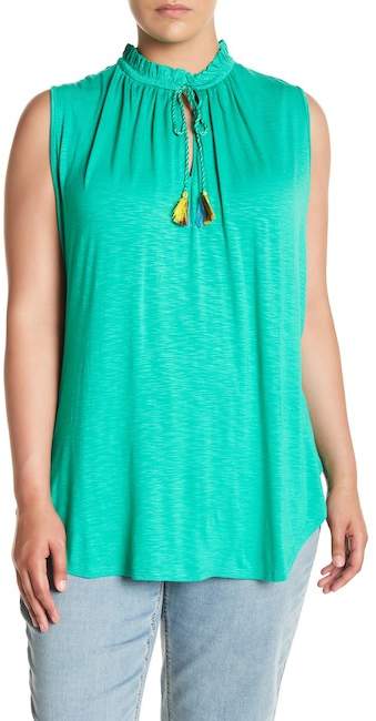 Ruched Neck Top (Plus Size)