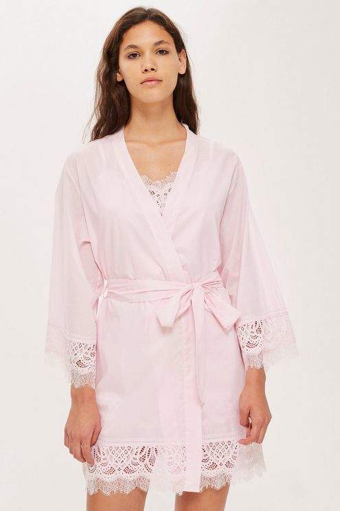 Premium cotton and lace robe