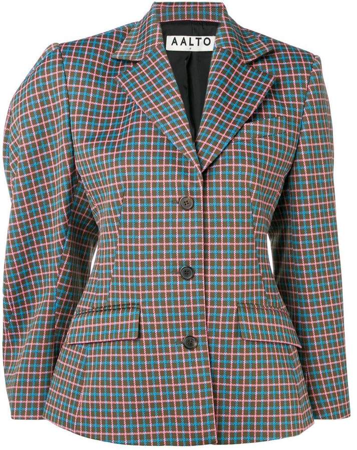Buy asymmetric check pattern blazer!