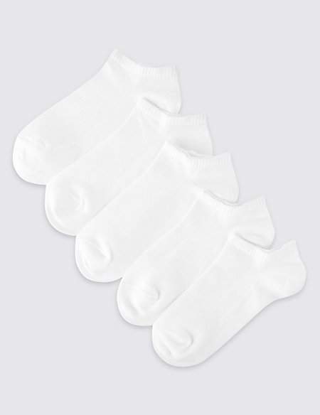 5 Pairs of FreshfeetTM Cotton Rich Trainer Liner Socks (5-14 Years)
