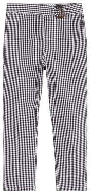 Gingham check pattern trousers