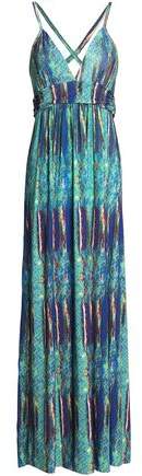 Pleated Printed Jersey Coverup