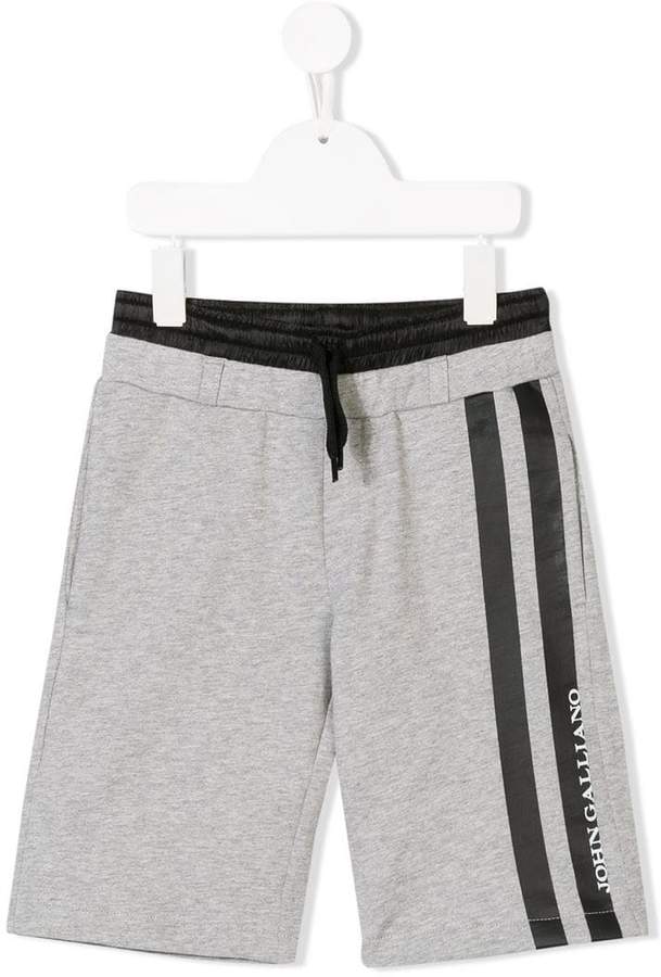 logo stripe track shorts