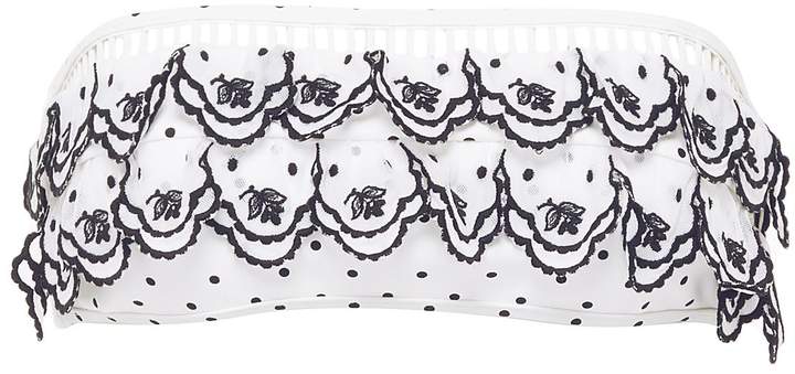 'Tali' scalloped tiered polka dot bandeau top