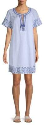 Sea Spray Stripe Tassel Cotton Dress