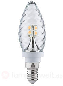 E14 2,5W 827 LED-Kerzenlampe gedreht, warmweiß
